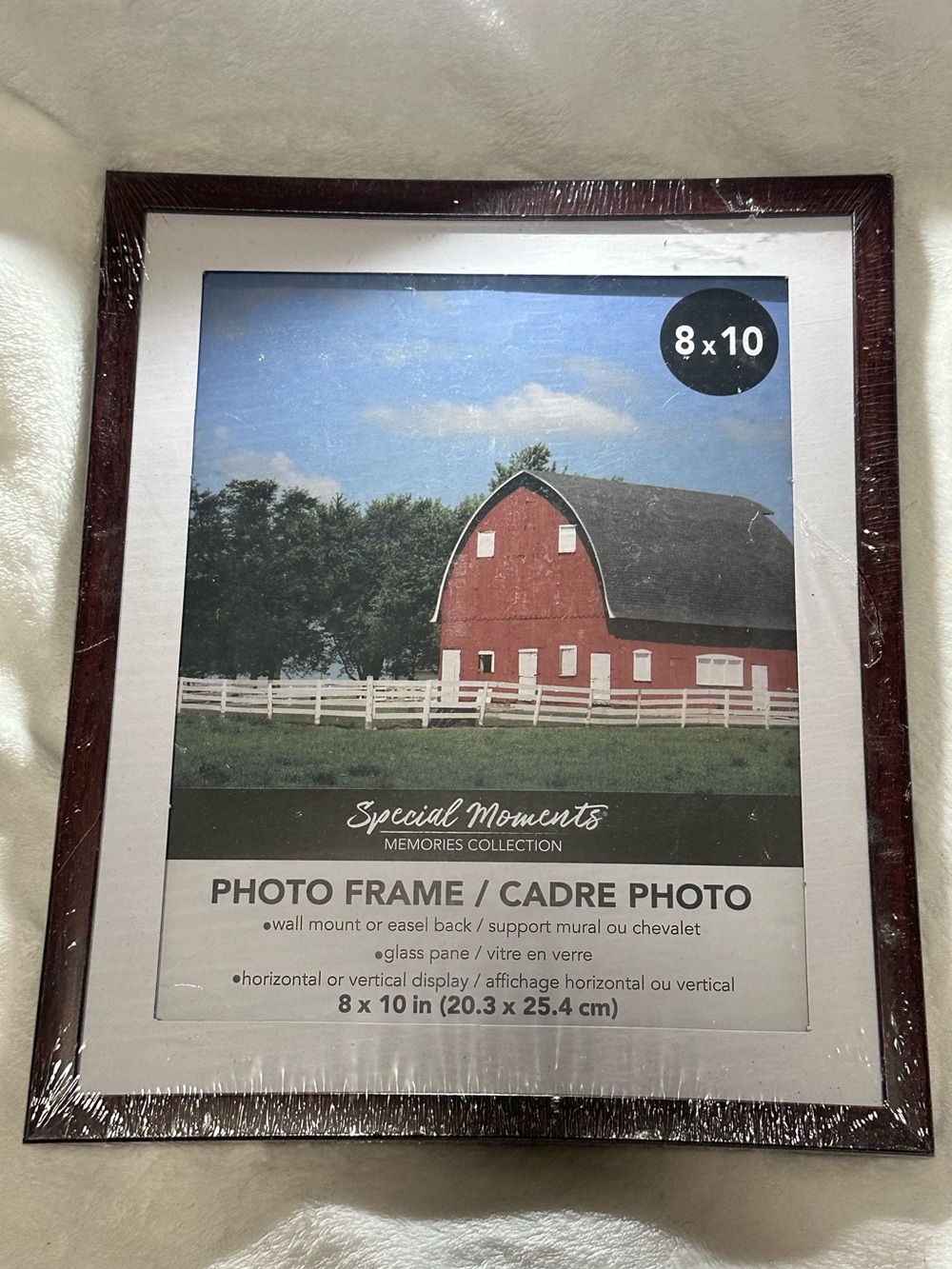 Cherry Brown Wood Photo Frame with White Mat 8x10